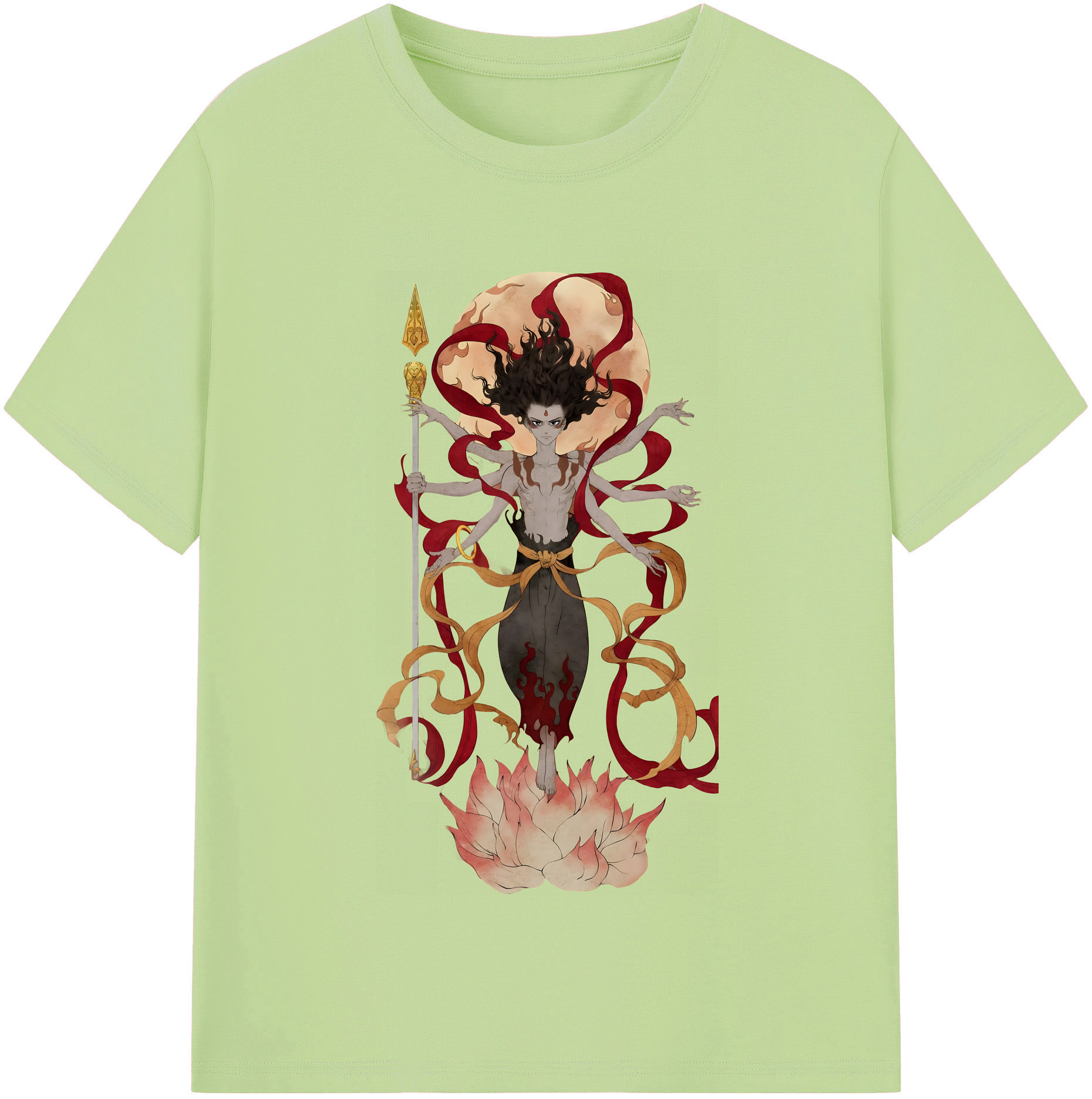 （画像用） Ne Zha 2 ナタ 魔童の大暴れ 綿100％半袖Tシャツ（フロントプリント）